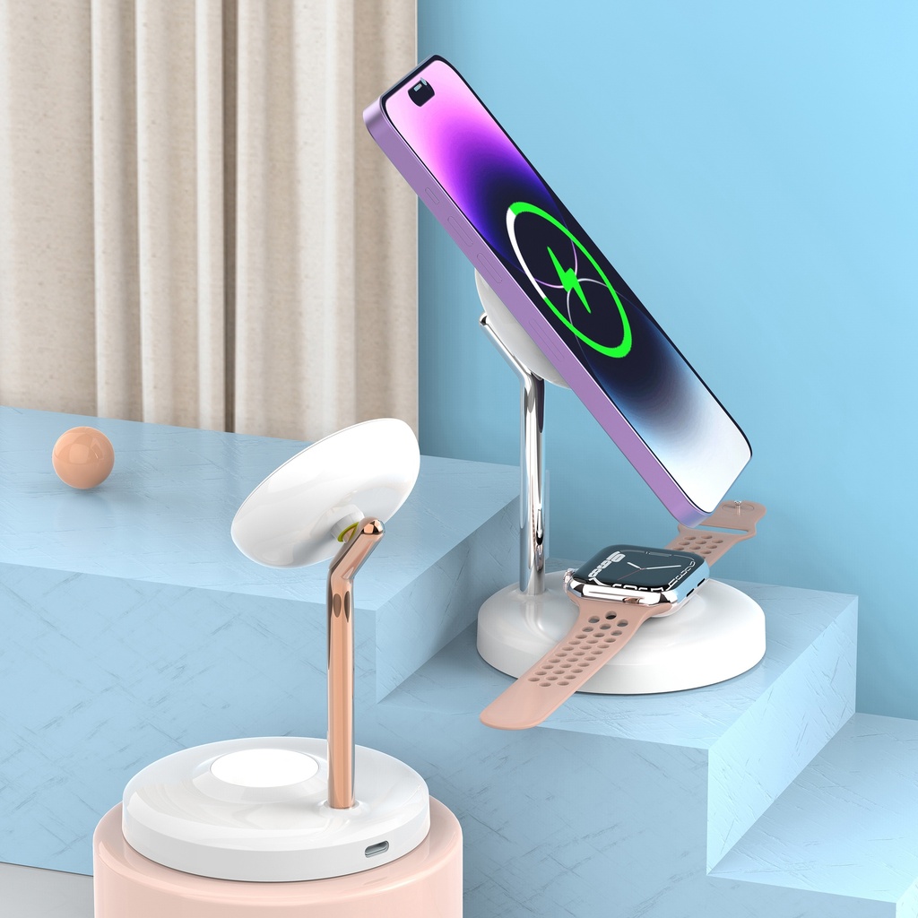 2-in-1 MagSafe Certificated Wireless Charger with Apple Watch Charger