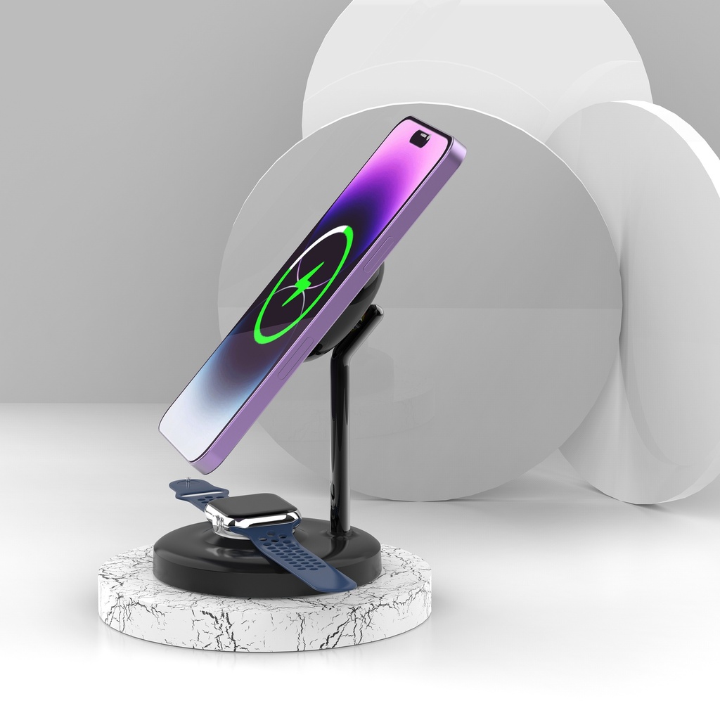 2-in-1 MagSafe Certificated Wireless Charger with Apple Watch Charger