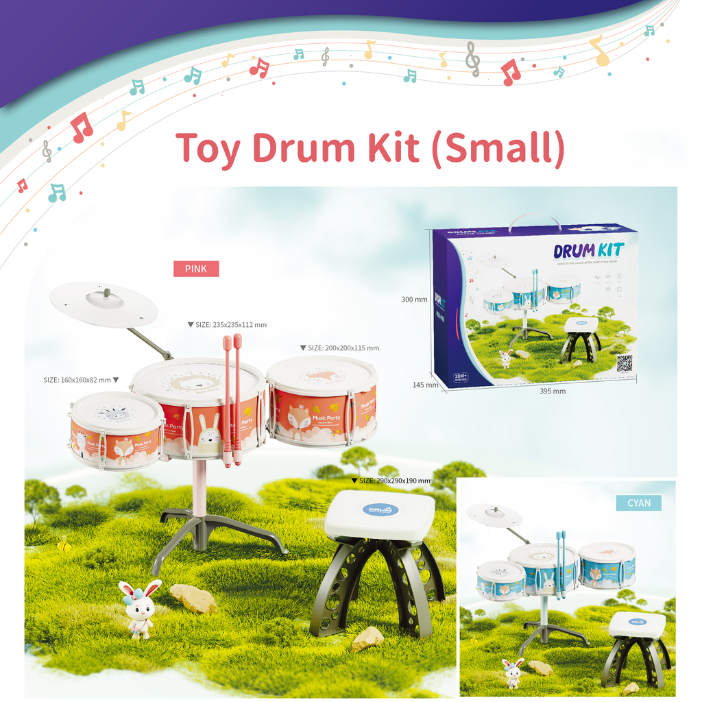 Toy Drum Set with Stool (Small)