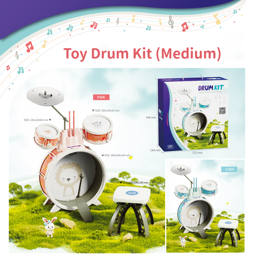 [EAM-LFA-DRM-M] Toy Drum Set with Stool (Medium)