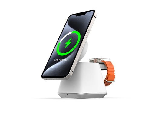 [EAM-MFG-K18-Q2M] 2-in-1 Qi2 + MFi Charging Dock